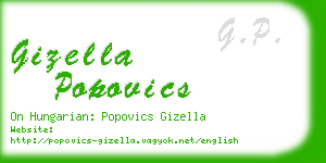 gizella popovics business card